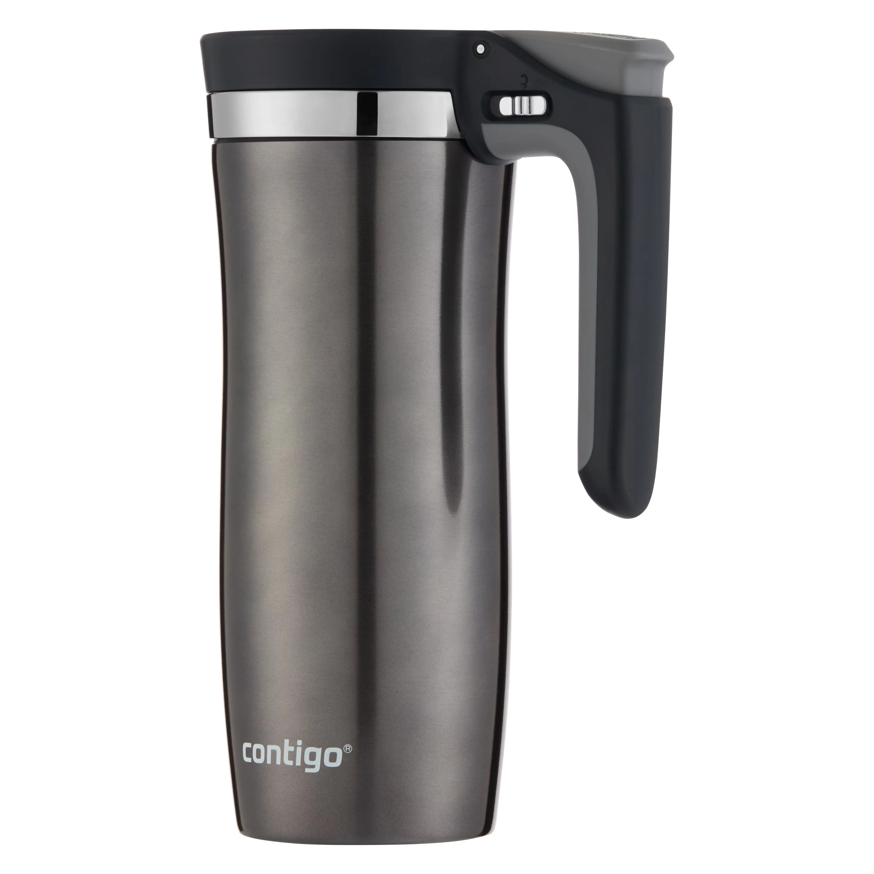 ContigoĀ® Handled AUTOSEALĀ® Stainless Steel Travel Mug with Easy-Clean Lid, 16oz Gunmetal
