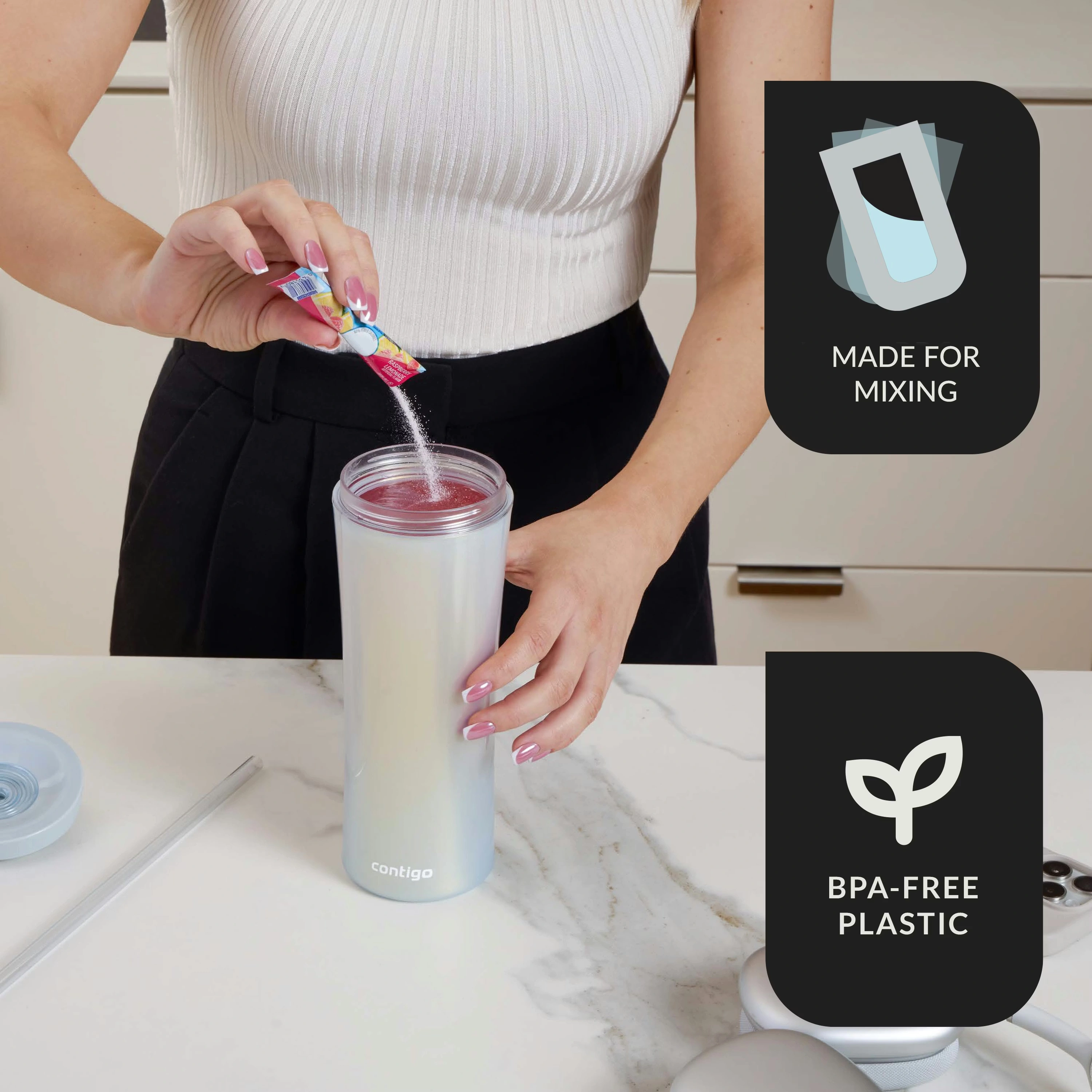 Contigo® AUTOCLOSE® Shake & Go® 20oz, Tumbler Macaroon 10 Contigo® AUTOCLOSE® Shake & Go® 20oz, Tumbler Macaroon