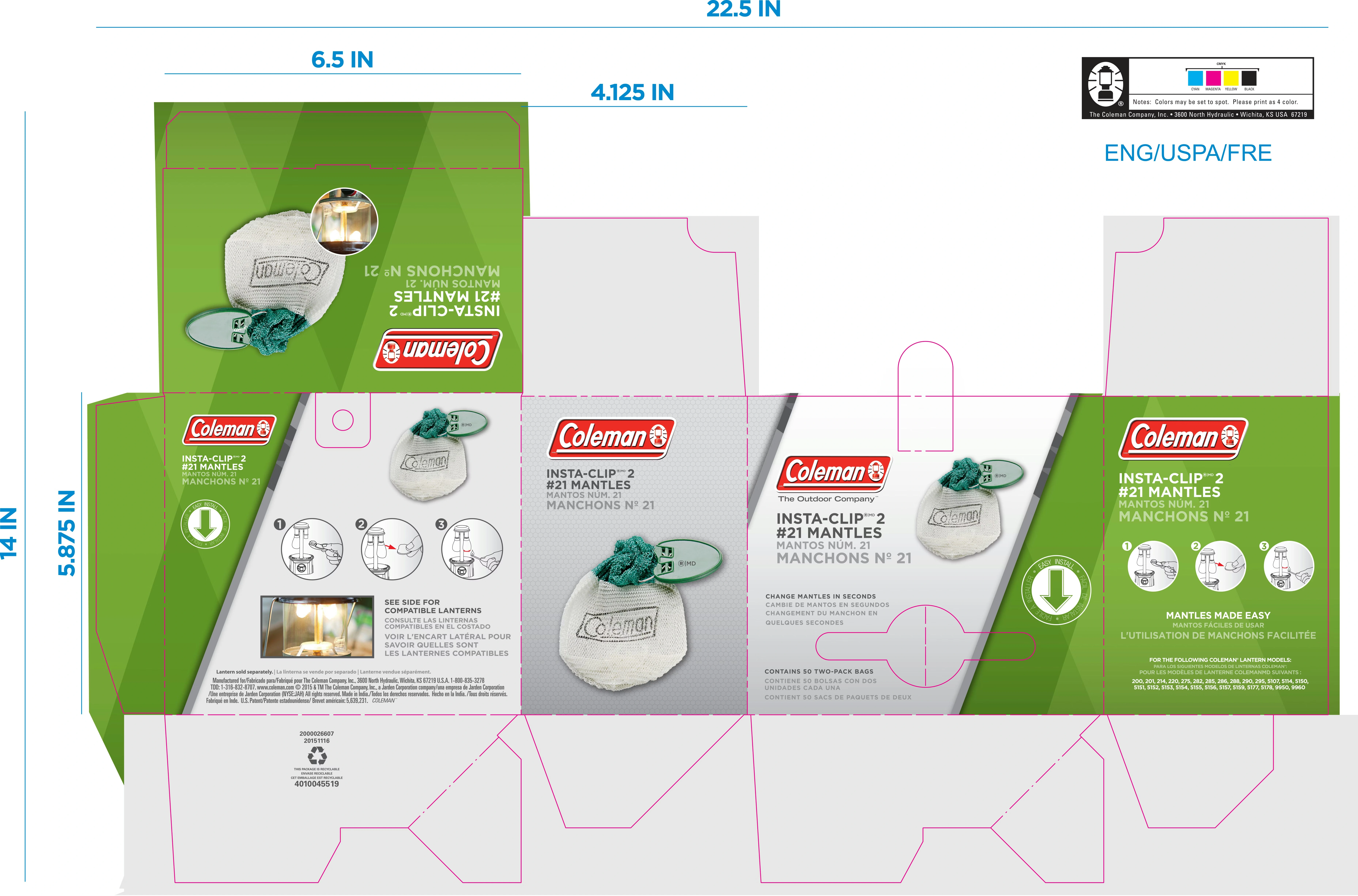 Insta-Clip® II #21 Mantles, 2-Pack