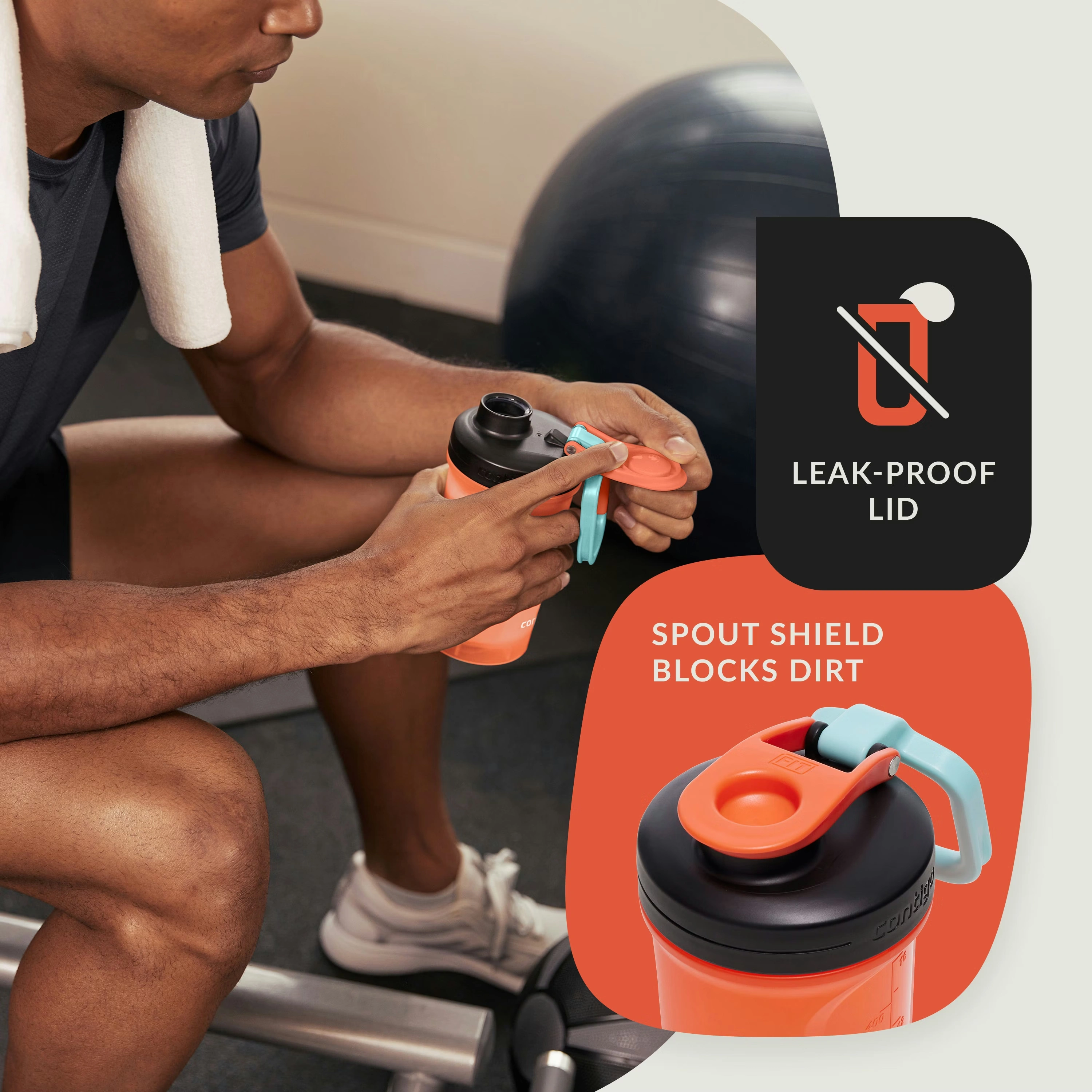 Contigo® Fit Shake & Go 2.0 Shaker Bottle, 20 fl oz. Cayenne