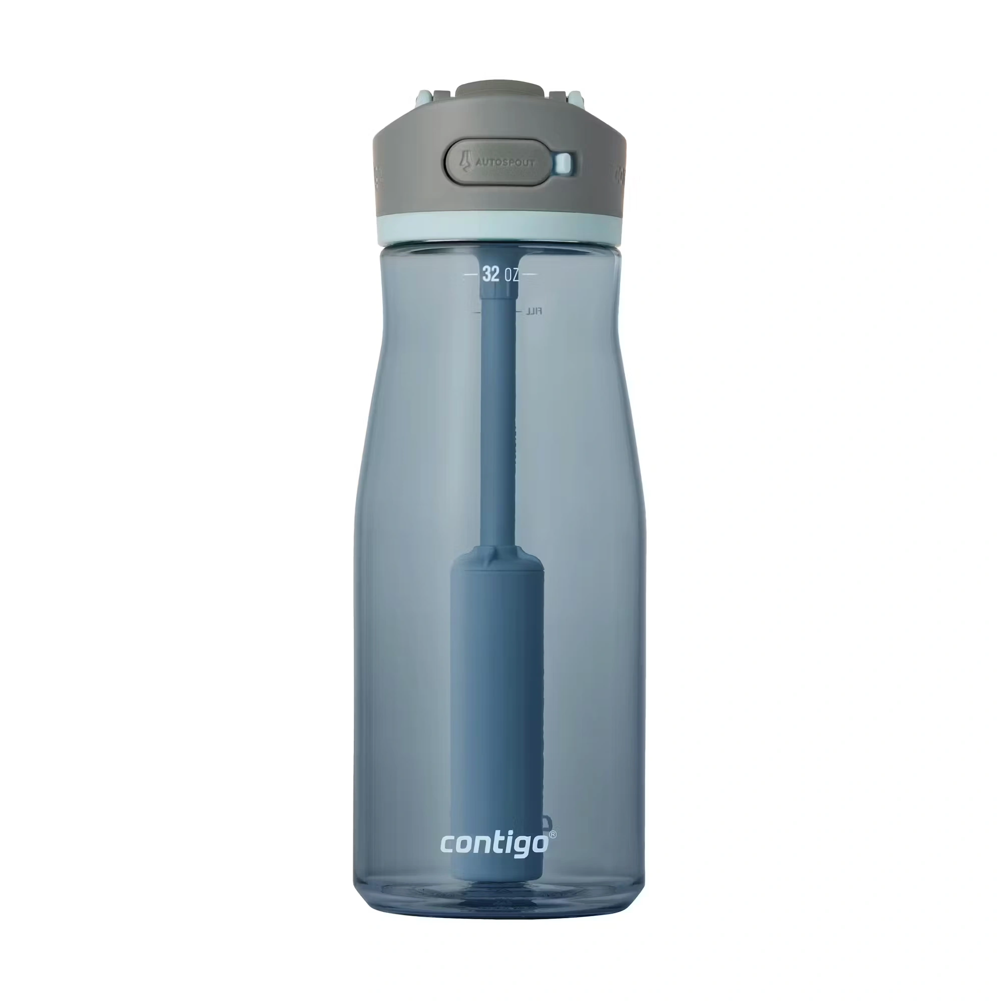 Contigo® Wells Plastic Filter Water Bottle with AUTOSPOUT® Straw Lid, 32 Oz. Dark Ice
