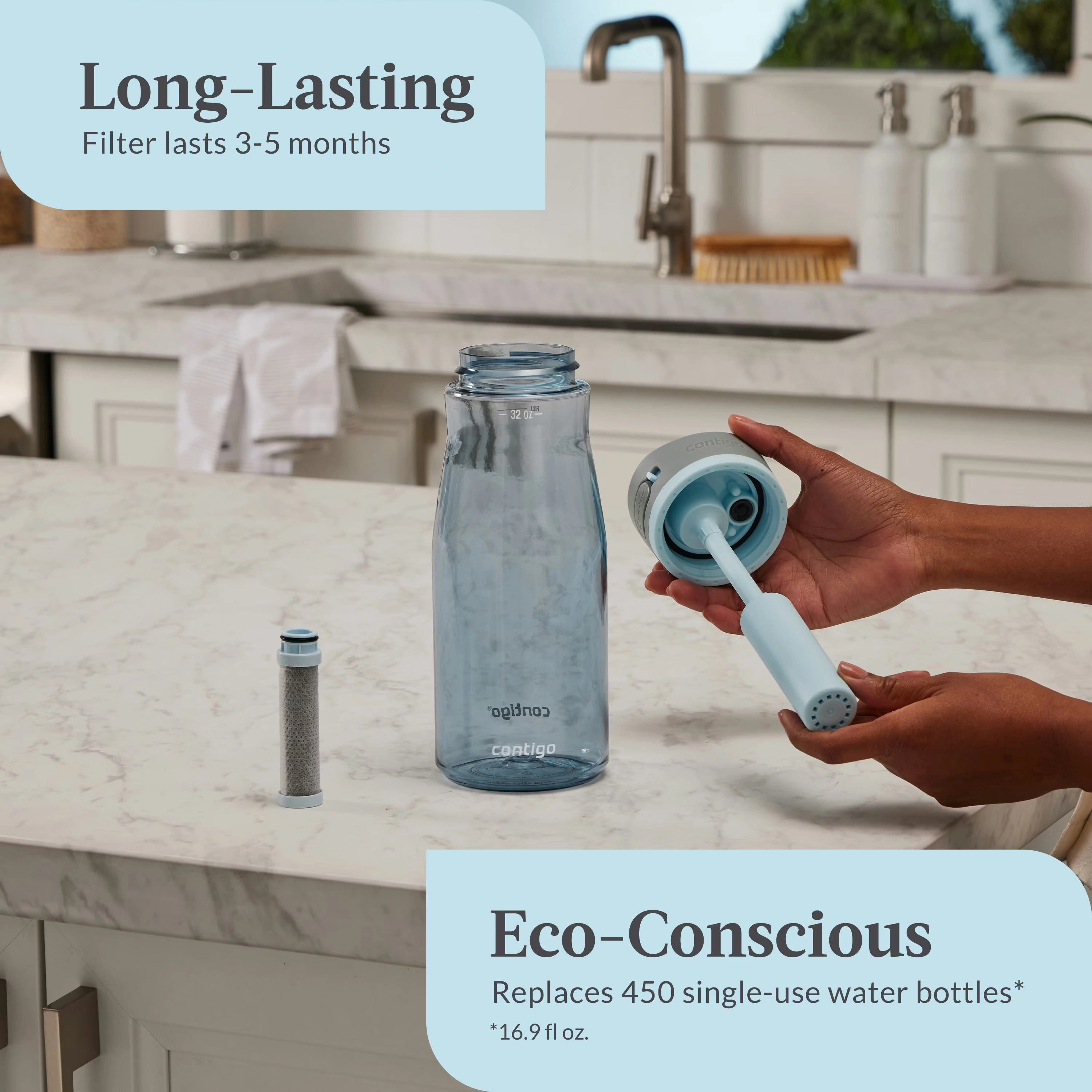 Contigo® Wells Plastic Filter Water Bottle with AUTOSPOUT® Straw Lid, 32 Oz. Dark Ice 3 Contigo® Wells Plastic Filter Water Bottle with AUTOSPOUT® Straw Lid, 32 Oz. Dark Ice