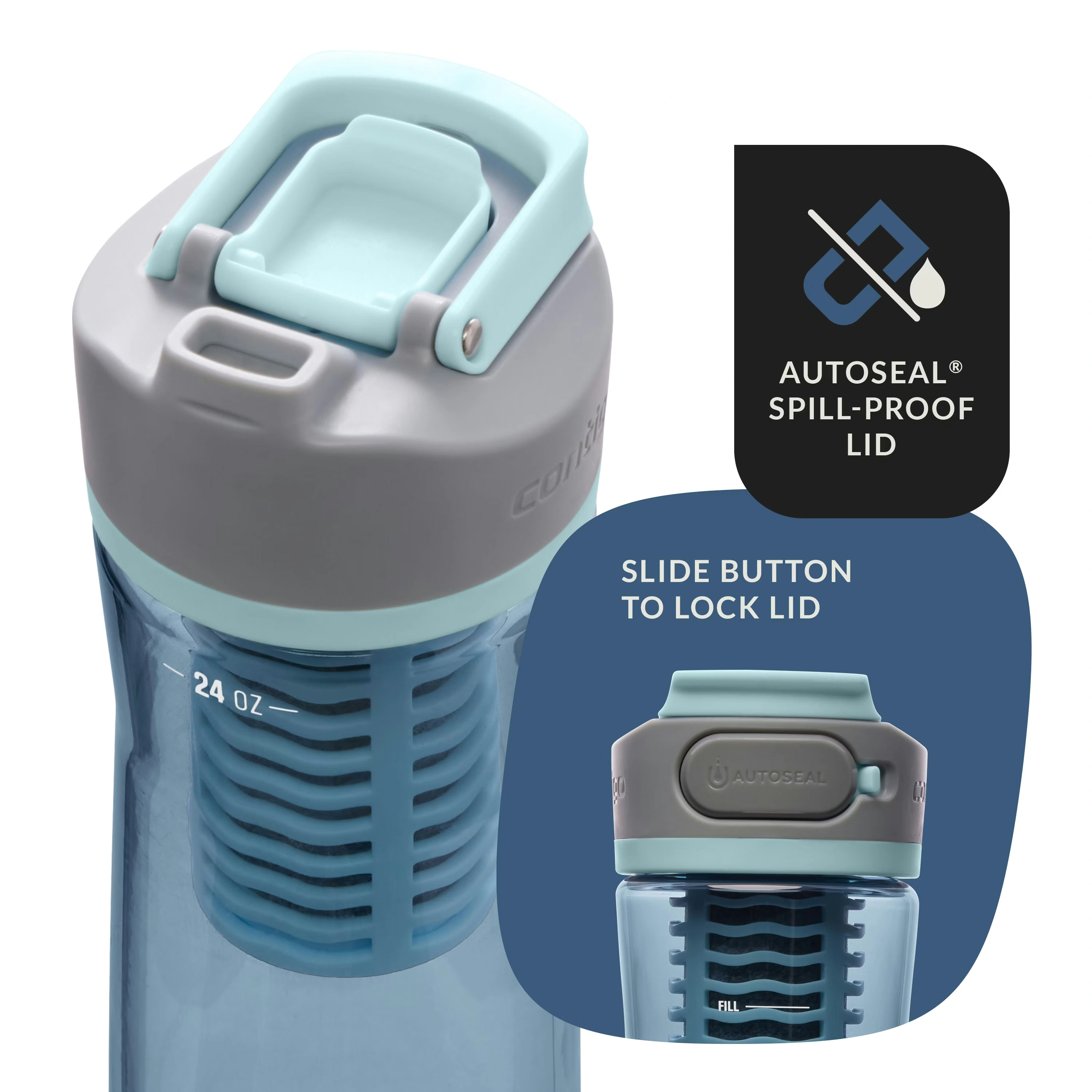 Contigo® Clybourn Freeflow Filtration Tritan Water Bottle with AUTOSEAL® LID, 24oz Dark Ice 4 Contigo® Clybourn Freeflow Filtration Tritan Water Bottle with AUTOSEAL® LID, 24oz Dark Ice