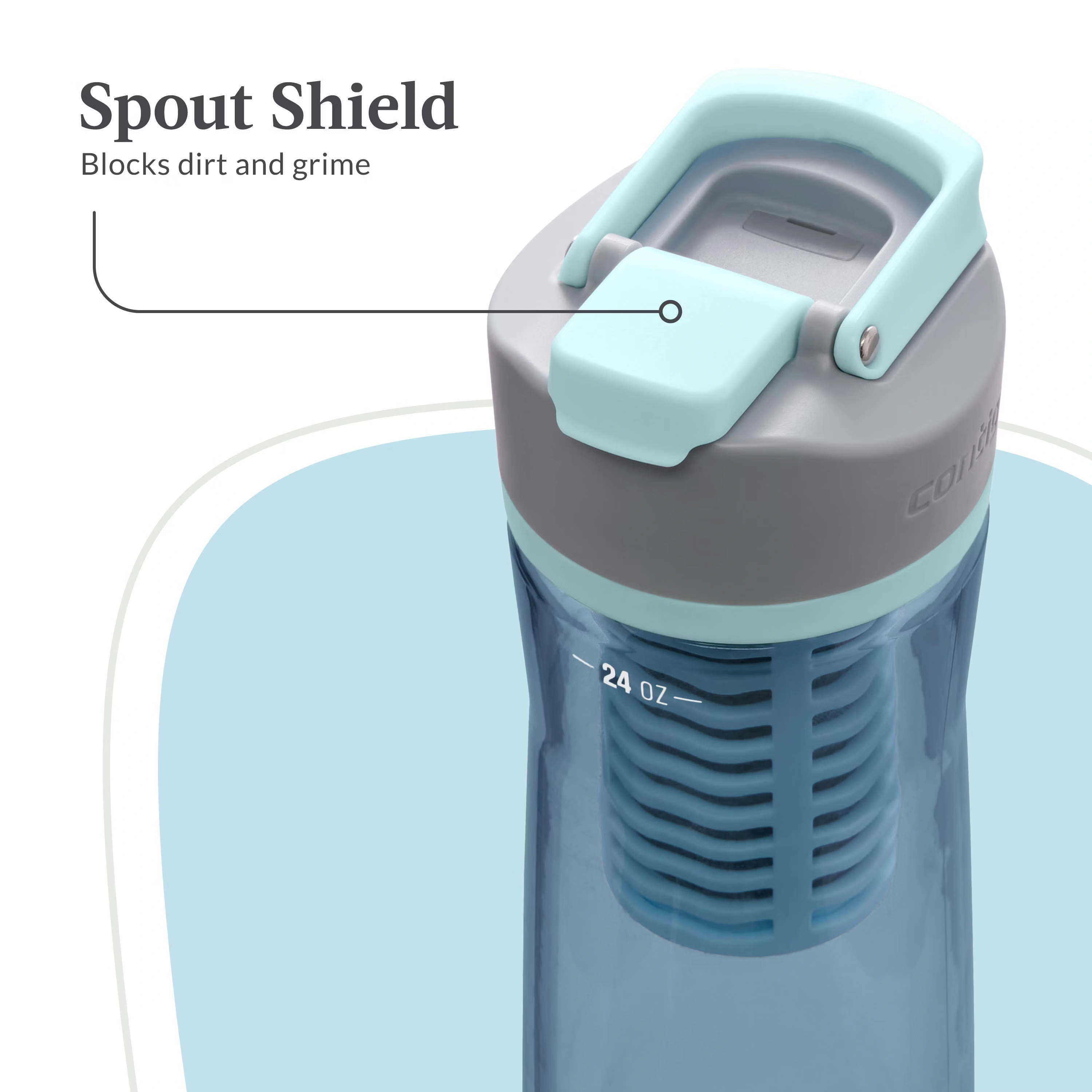 Contigo® Clybourn Freeflow Filtration Tritan Water Bottle with AUTOSEAL® LID, 24oz Dark Ice 6 Contigo® Clybourn Freeflow Filtration Tritan Water Bottle with AUTOSEAL® LID, 24oz Dark Ice