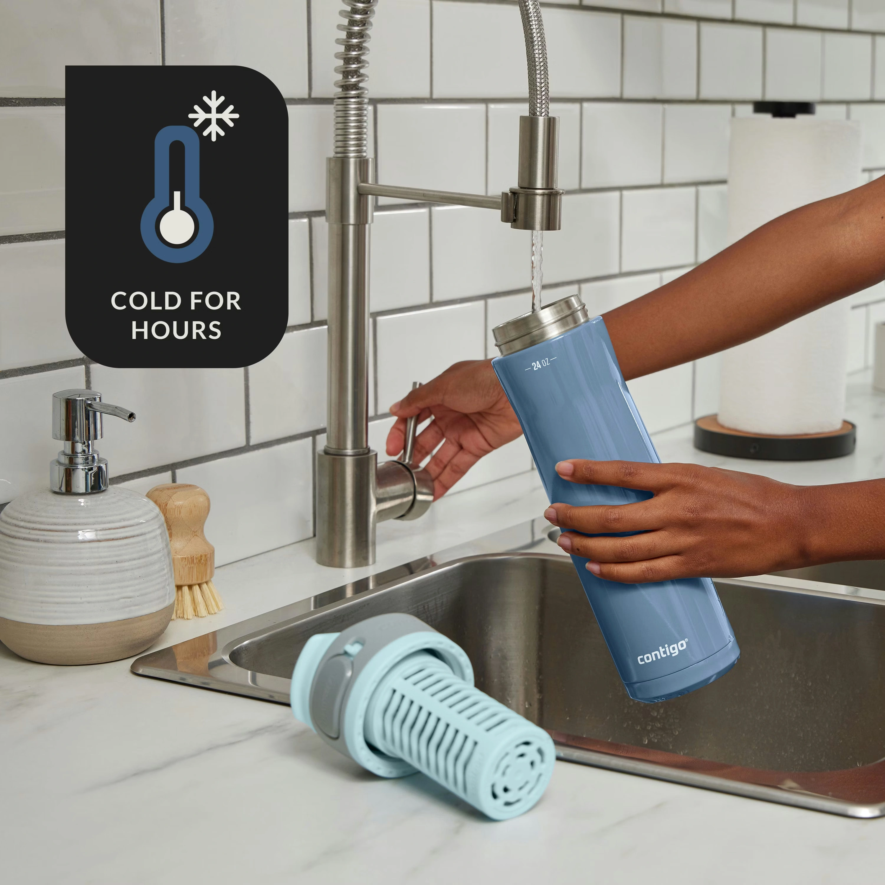 Contigo® Clybourn Freeflow Filtration Tritan Water Bottle with AUTOSEAL® LID, 24oz Dark Ice 7 Contigo® Clybourn Freeflow Filtration Tritan Water Bottle with AUTOSEAL® LID, 24oz Dark Ice