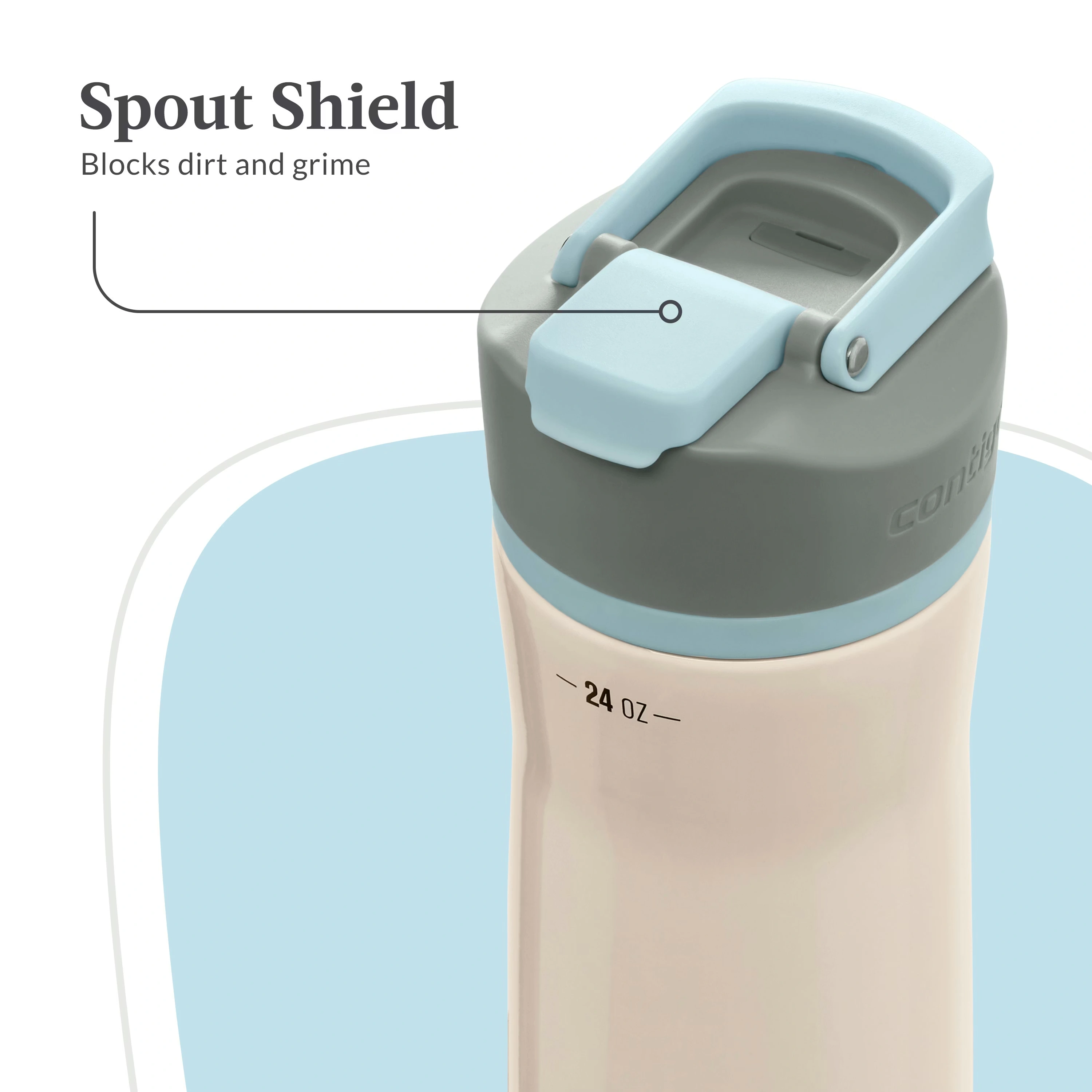 Contigo® Clybourn Chill Freeflow Filtration Stainless Steel Water Bottle with AUTOSEAL® Lid, 24oz Salt