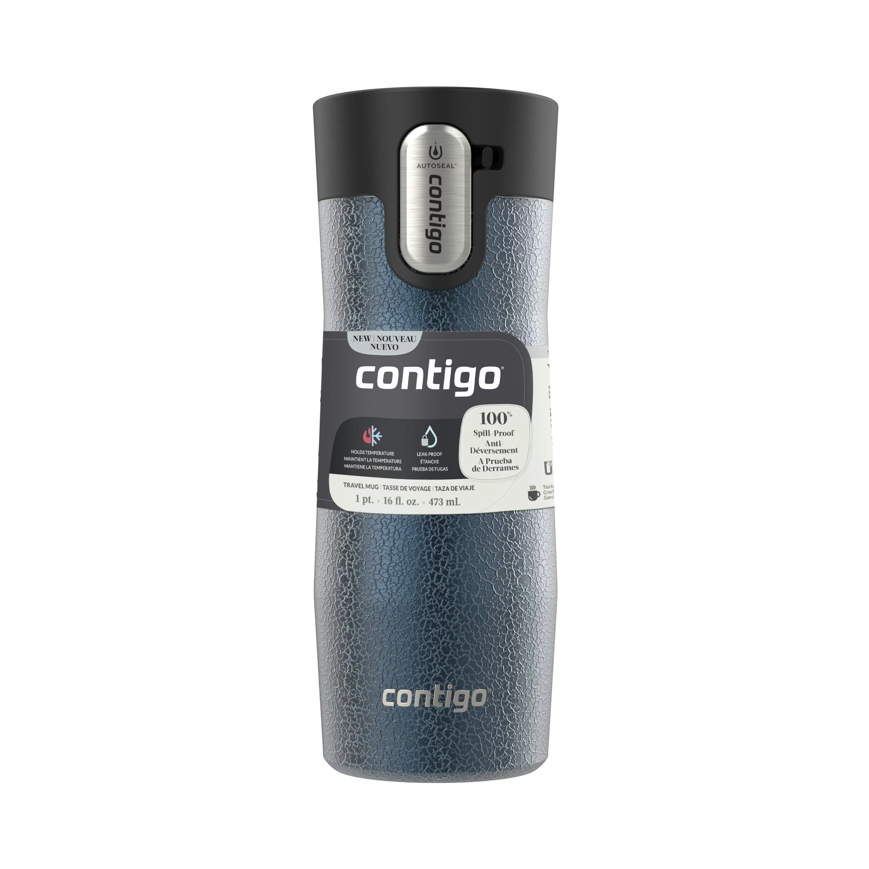 Contigo® West Loop 3.0 Stainless Steel Travel Mug with AUTOSEAL® Lid, 16oz Crystal Blueberry