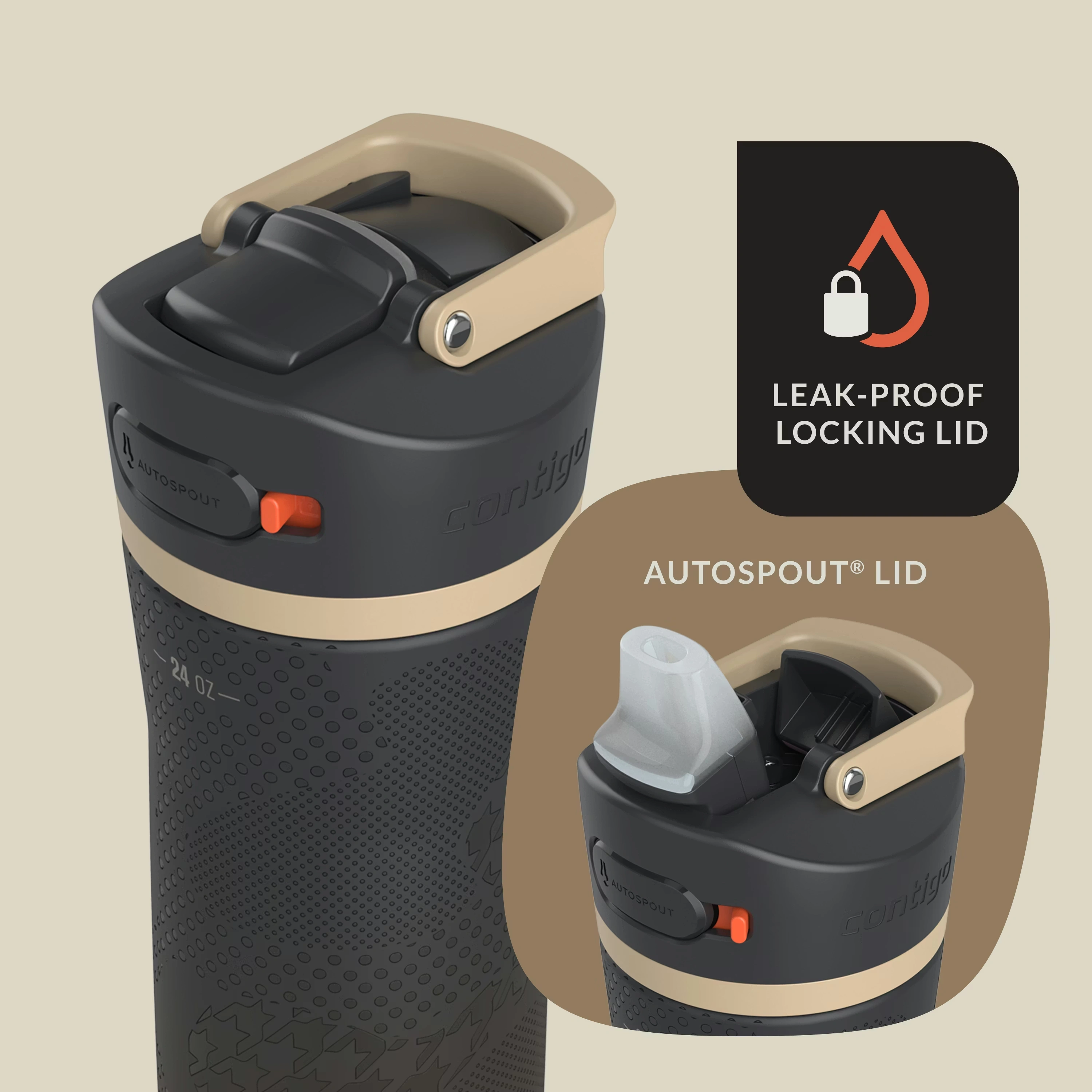 Contigo® x Ally Love Ashland Chill 2.0 Stainless Steel Water Bottle with AUTOSPOUT® Lid, 24oz Licorice 4 Contigo® x Ally Love Ashland Chill 2.0 Stainless Steel Water Bottle with AUTOSPOUT® Lid, 24oz Licorice