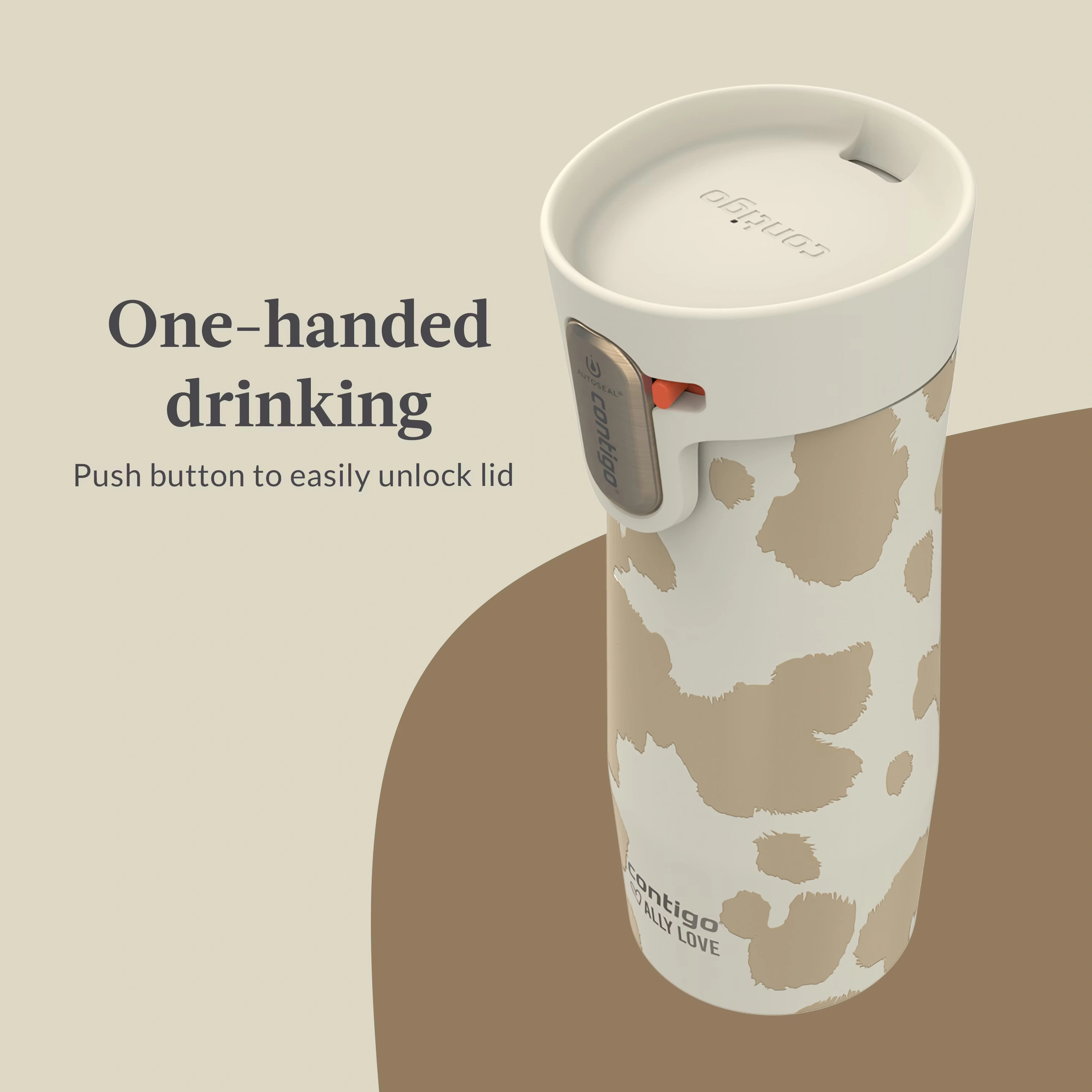 Contigo® x Ally Love West Loop 3.0 Stainless Steel Travel Mug with AUTOSEAL® Easy-Clean Lid, 16oz Oatmilk