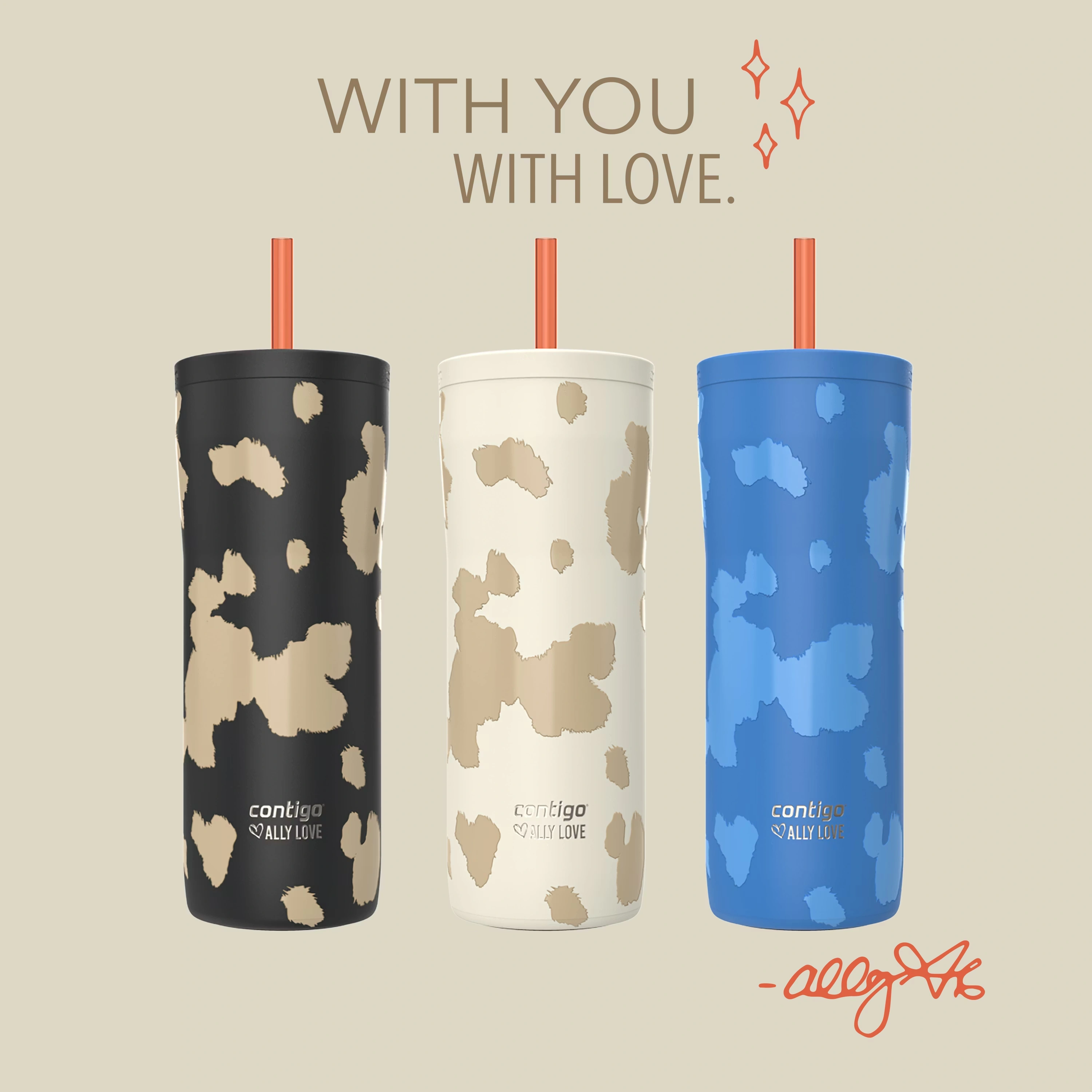 Contigo® x Ally Love Streeterville 2.0 Stainless Steel Tumbler with Straw, 24oz Licorice