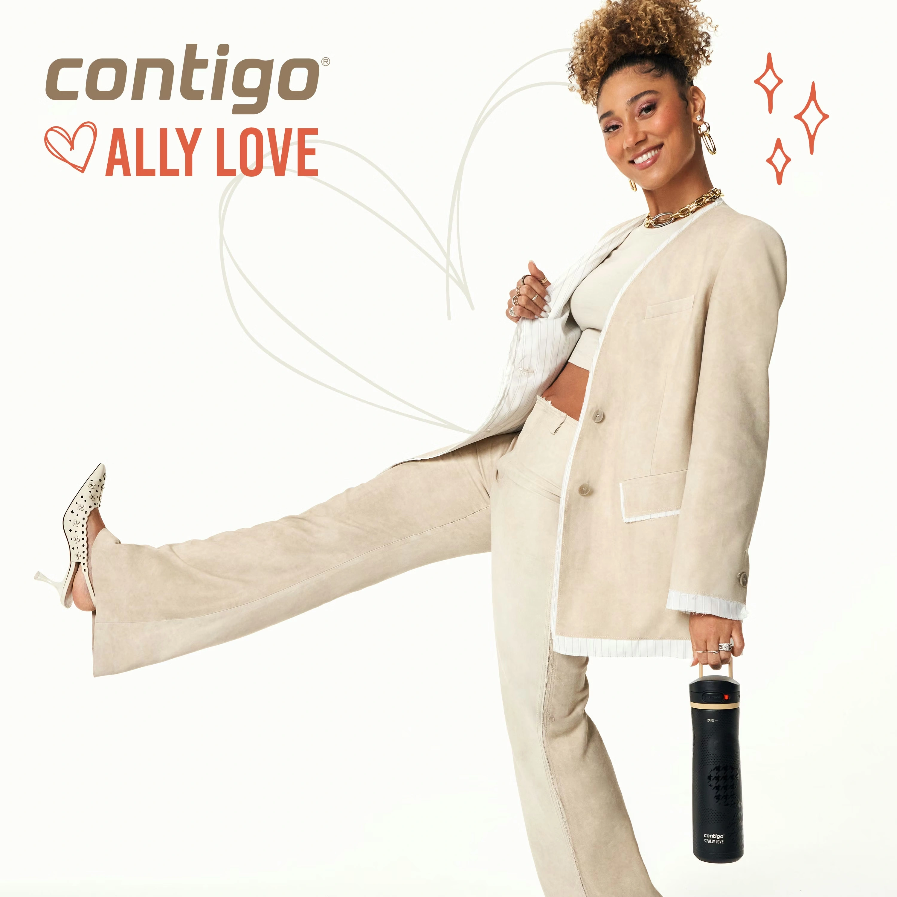 Contigo® x Ally Love Jackson Chill 2.0 Stainless Steel Water Bottle with AUTOPOP® Lid, 24oz Licorice