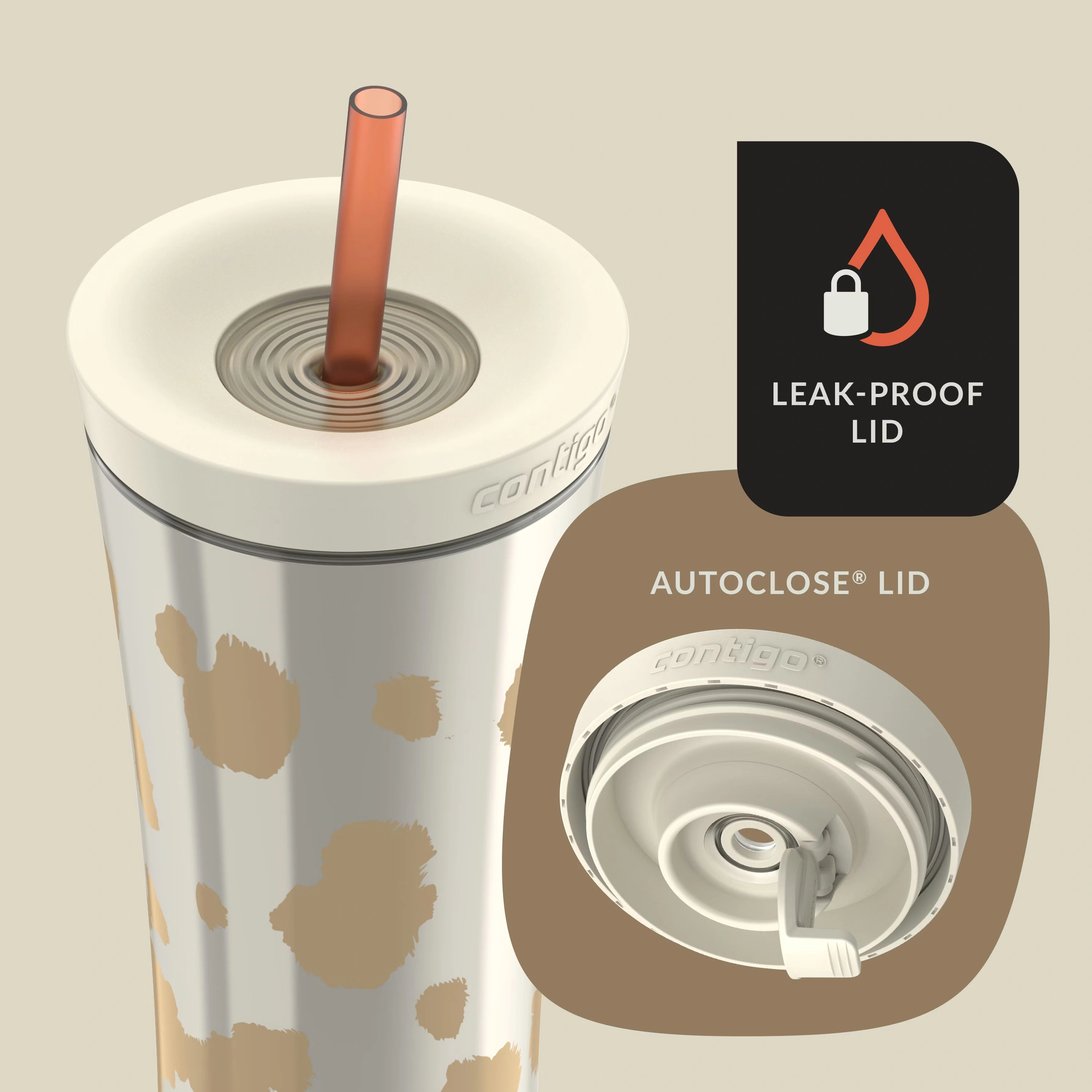 Contigo® x Ally Love Streeterville AUTOCLOSE® Shake & Go® Tumbler, 20oz Oatmilk 4 Contigo® x Ally Love Streeterville AUTOCLOSE® Shake & Go® Tumbler, 20oz Oatmilk