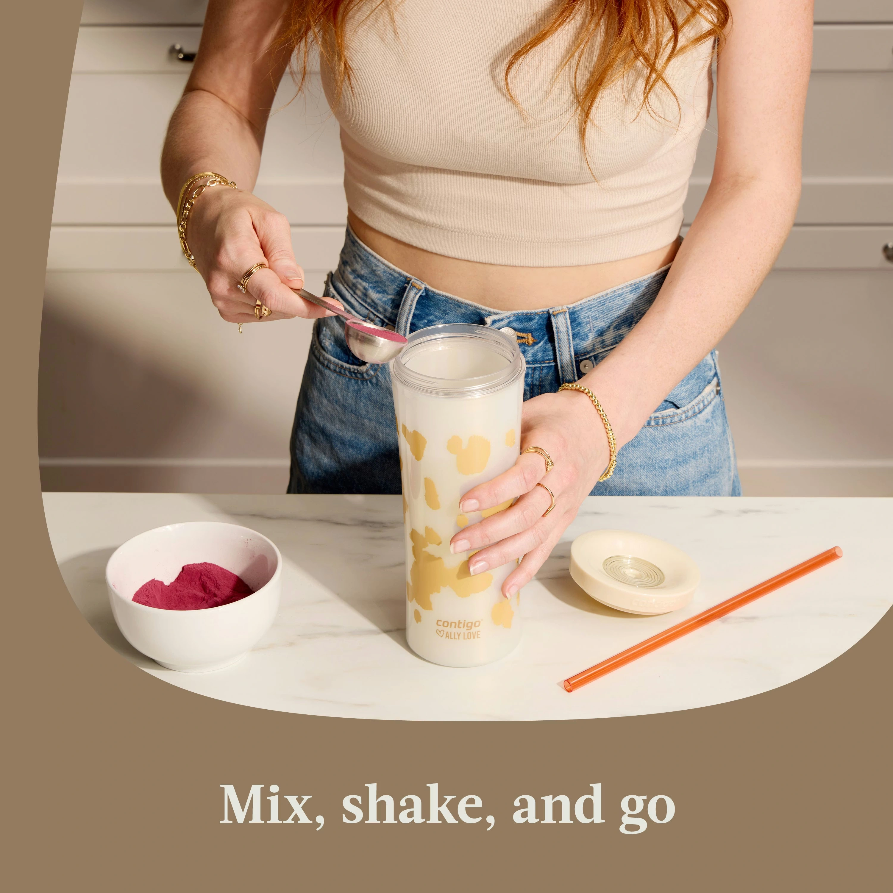 Contigo® x Ally Love Streeterville AUTOCLOSE® Shake & Go® Tumbler, 20oz Oatmilk 5 Contigo® x Ally Love Streeterville AUTOCLOSE® Shake & Go® Tumbler, 20oz Oatmilk
