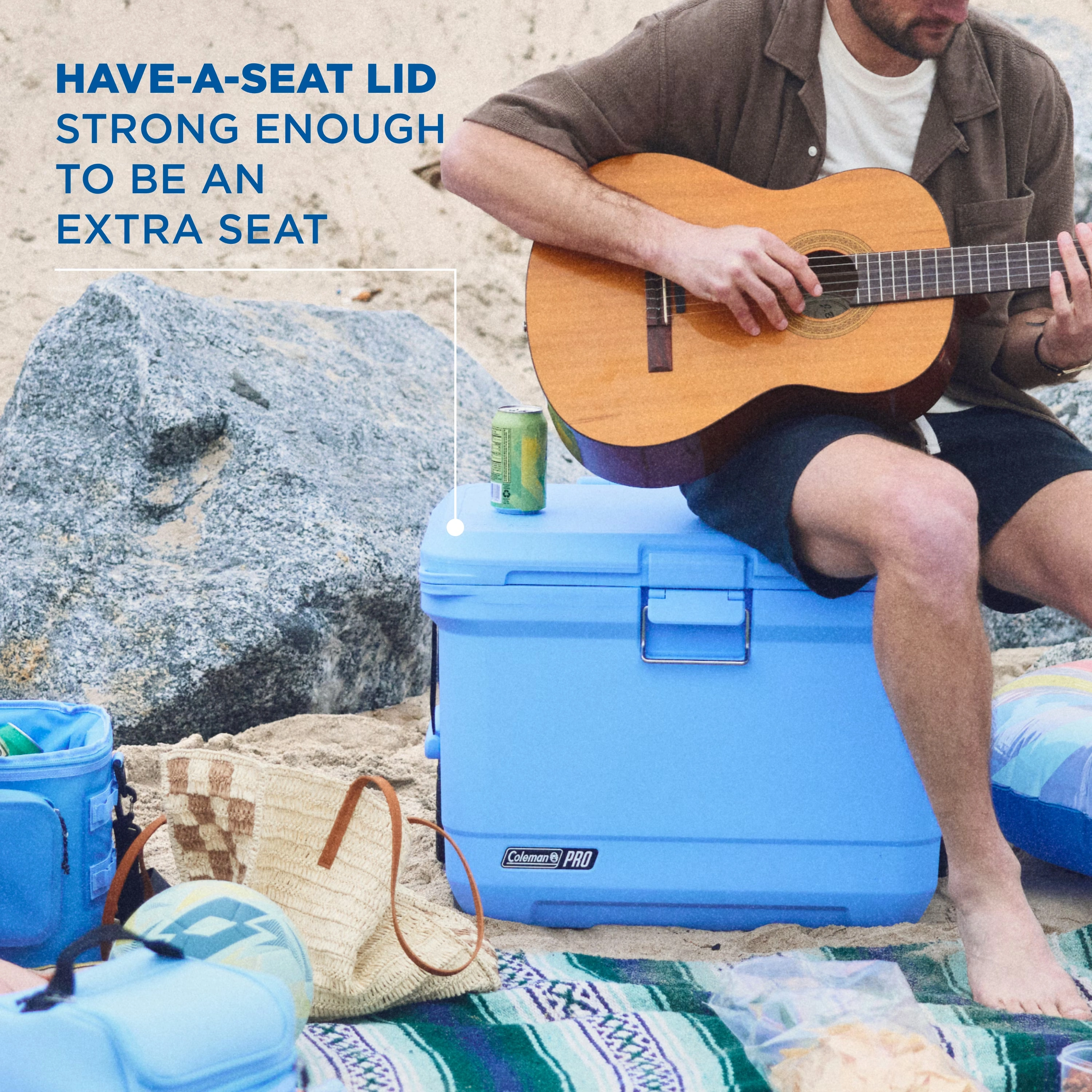 Coleman® Pro 55-Quart Wheeled Hard Cooler Blue Sky 10 Coleman® Pro 55-Quart Wheeled Hard Cooler Blue Sky