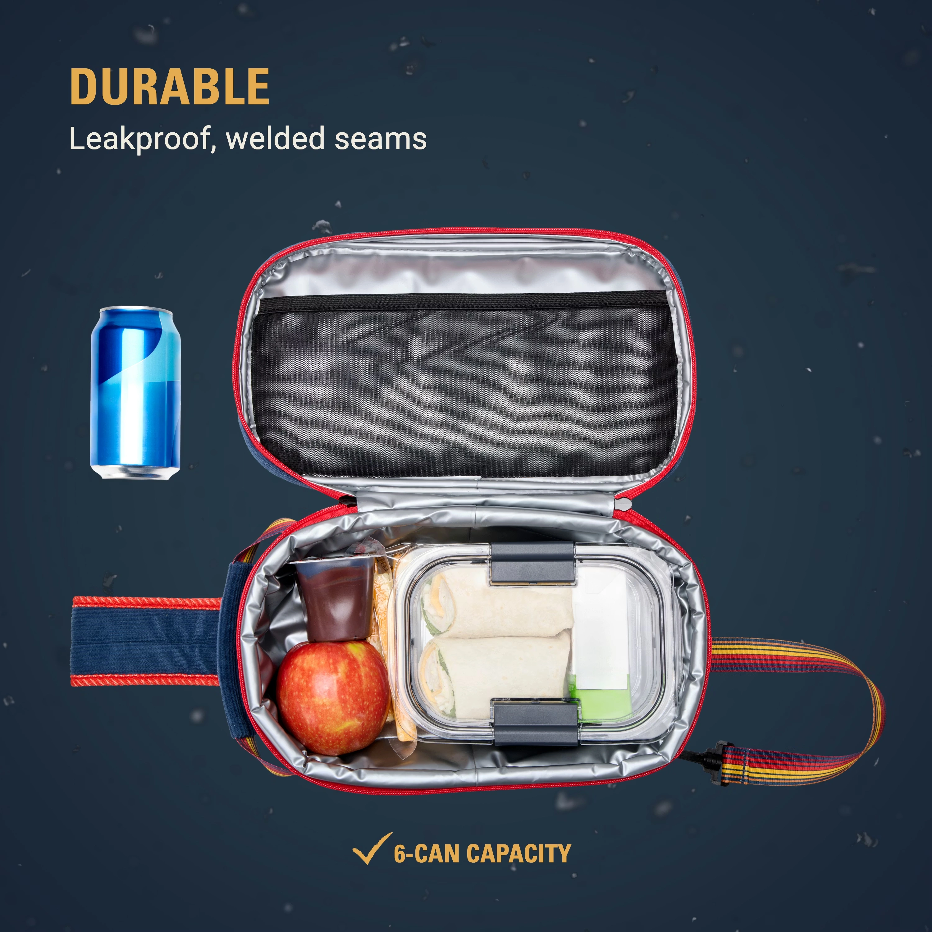 Stranger Things 6-Can Convertible Soft-Sided Cross-Body Sling Cooler Navy Stripe 6 Stranger Things 6-Can Convertible Soft-Sided Cross-Body Sling Cooler Navy Stripe