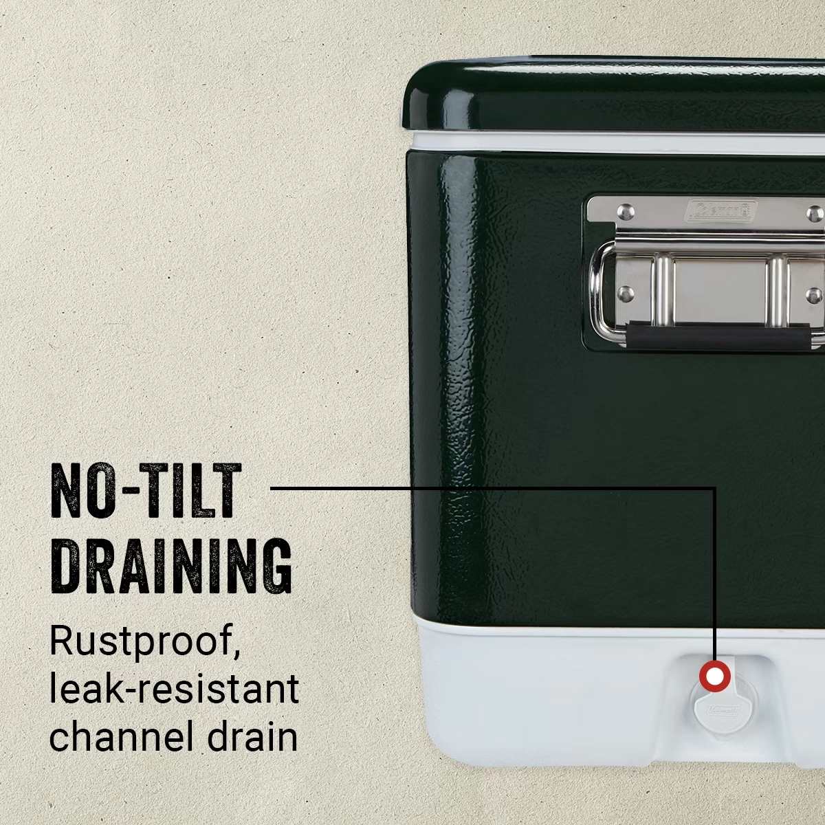 Vintage 54-Quart Steel Belted® Cooler Green 4 Vintage 54-Quart Steel Belted® Cooler Green