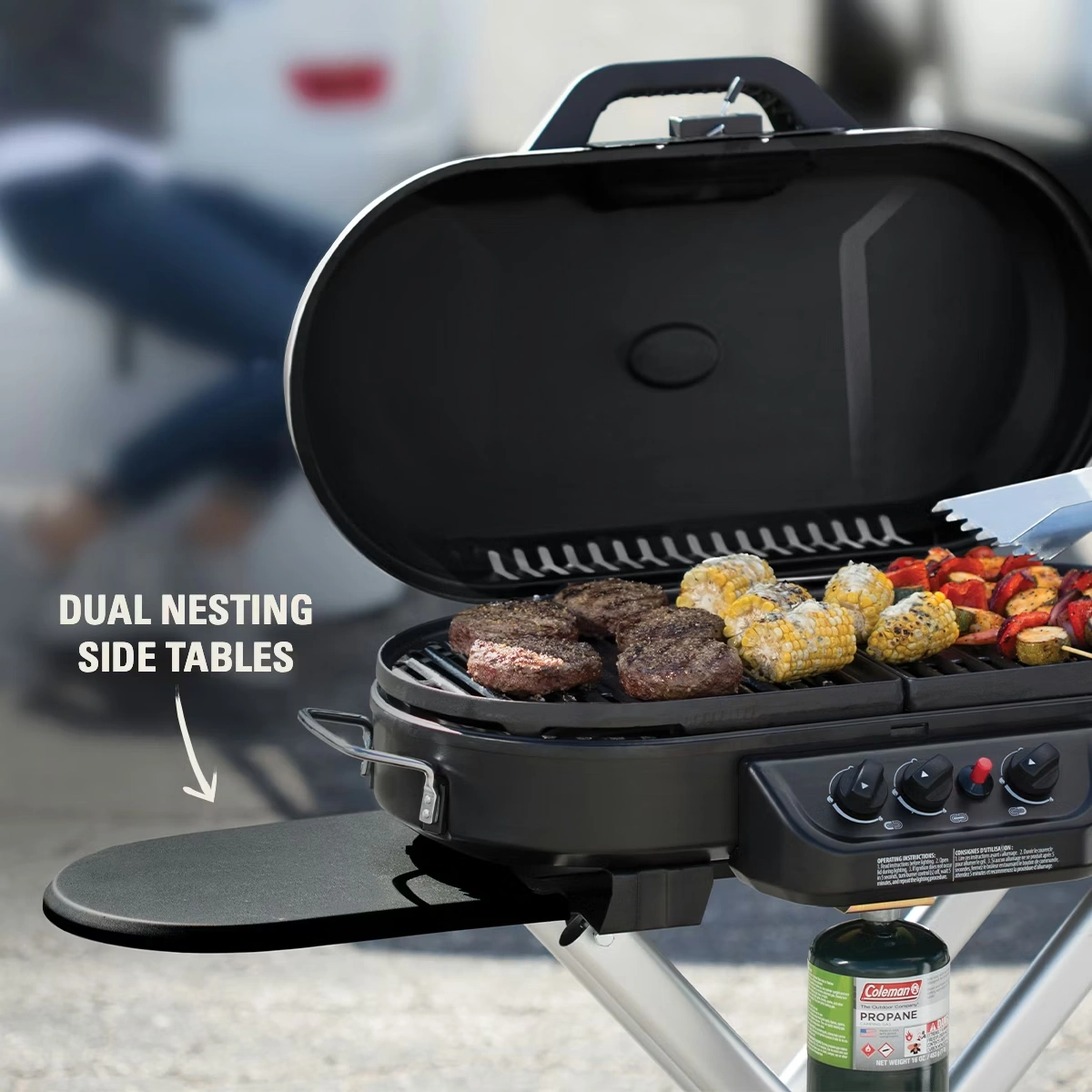 RoadTrip® 285 Portable Stand-Up Propane Grill Red