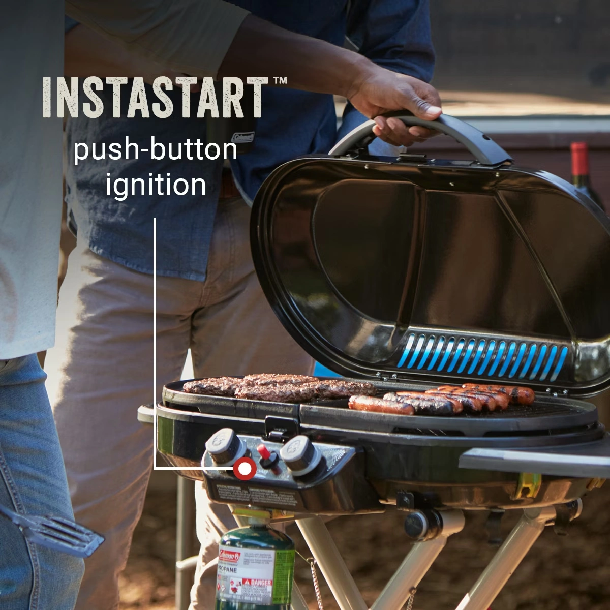 RoadTrip® X-Cursion 2 Burner Propane Gas Portable Grill Blue